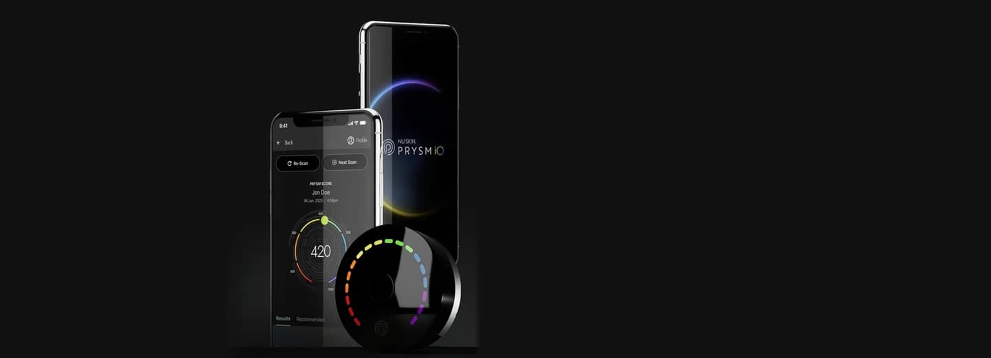 Prysm iO app showing antioxidant score